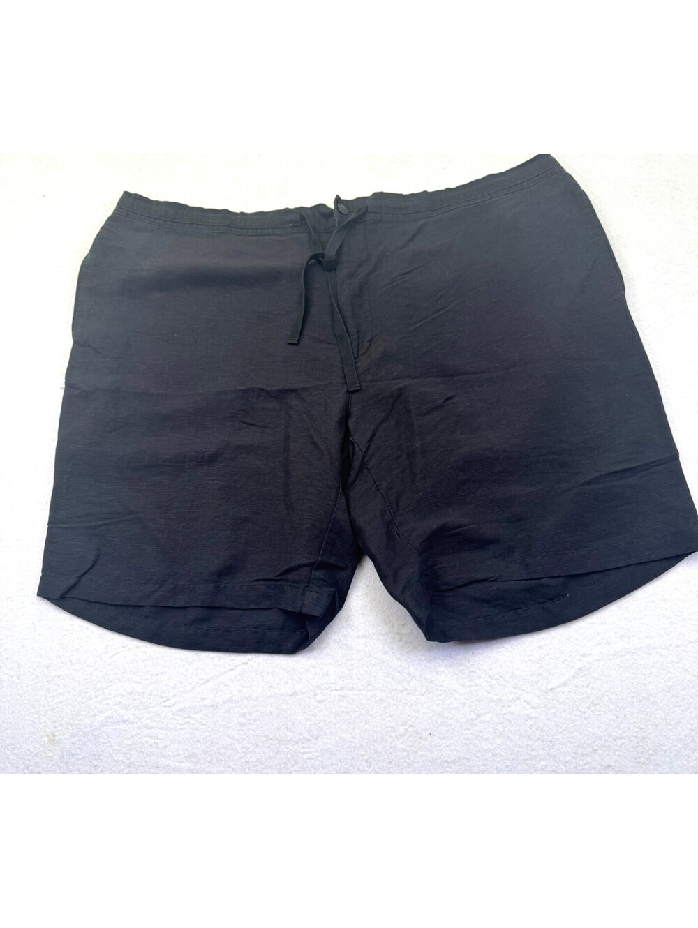 Cubavera Mens XXL Black Linen Blend Drawstring Shorts Casual Beach Resort
